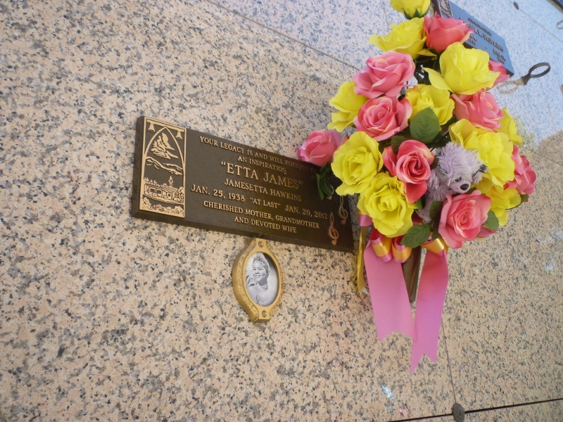 Etta James is one of many prominent musicians interred at Inglewood Park Cemetery. (July 2014 Daily Breeze photo) - 