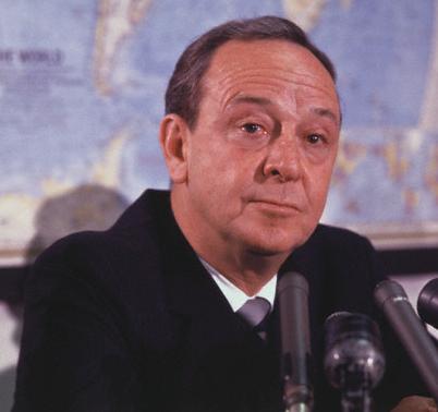 Newsman John Charles Daly at Microphones - 29 May 1967, Washington, DC, USA --- Washington, DC: Close-ups of John Charles Daly, veteran network newsman and television personality, at a news conference, May 29, 1967, where it was announced that he has been named to head the Voice of America. Daly has been moderator of the 